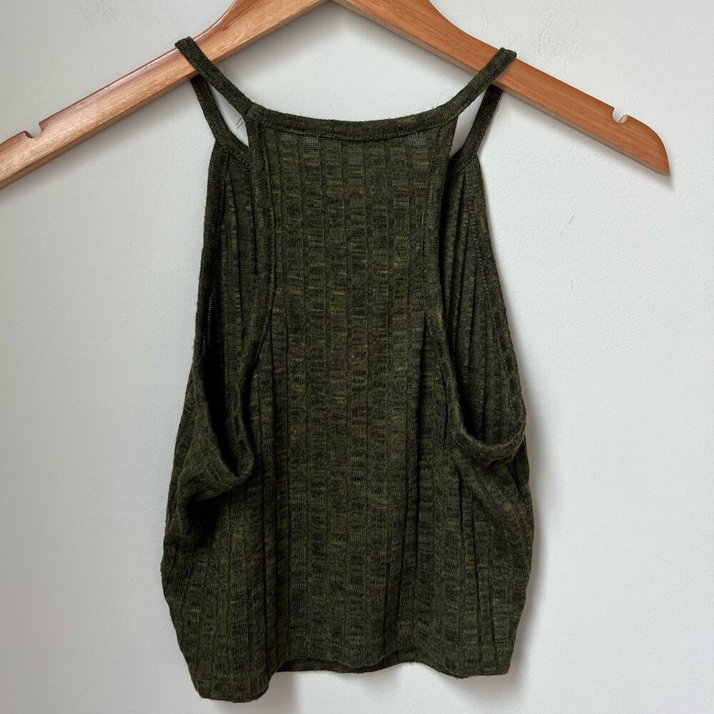 Imagination Ribbed Green Cropped Tank Top Size S - Picture 4 of 5